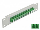Delock 10 üvegszálas patch panel 12 portos LC Duplex zöld 1U szürke
