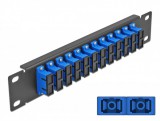 Delock 10 üvegszálas patch panel 12 portos SC Duplex kék 1U fekete