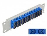 Delock 10 üvegszálas patch panel 12 portos SC Duplex kék 1U szürke