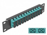 Delock 10 üvegszálas patch panel 12 portos SC Duplex vízkék 1U fekete