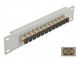 Delock 10 üvegszálas patch panel 12 portos SC Simplex bézs 1U szürke