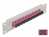 Delock 10 üvegszálas patch panel 12 portos SC Simplex ibolya 1U szürke