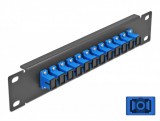 Delock 10 üvegszálas patch panel 12 portos SC Simplex kék 1U fekete