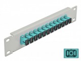 Delock 10 üvegszálas patch panel 12 portos SC Simplex vízkék 1U szürke
