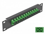Delock 10 üvegszálas patch panel 12 portos SC Simplex zöld 1U fekete (66761)