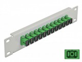 Delock 10 üvegszálas patch panel 12 portos SC Simplex zöld 1U szürke (66782)