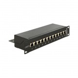 Delock 12 portos fekete 10" RJ45 Patch Panel (43297)