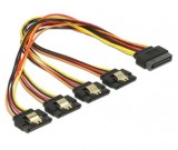 Delock 15 pin-es SATA kábel bemeneti zár funkcióval - 15 pin-es SATA tápcsatlakozó kimeneti 2 x egye 60150