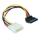 Delock 15 tűs SATA HDD (derékszögű) - 4 tűs apa (Molex) hálózati kábel, 15 cm