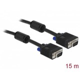 DeLOCK 15m VGA Cable VGA kábel VGA (D-Sub) Fekete