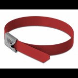 Delock 18783 Rozsdamentes Acél Kábelkötegek 0.4m Piros - 10 db (18783)