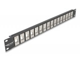 Delock 19 16 portos fekete Keystone Patch Panel 1U (66758)