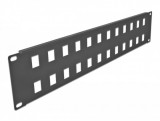 Delock 19 24 portos fekete Keystone Patch Panel 2U (66837)