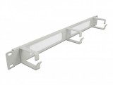 Delock 19" kábelrendező fésűs panel, 3 hurokkal 1U, szürke (66542)