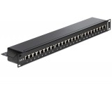 Delock 19 Patch Panel 24 portos Cat.6 fekete