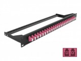 Delock 19 száloptikás csatlakozó panel 24 portos LC Duplex ibolya