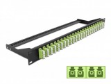 Delock 19 száloptikás csatlakozó panel 24 portos LC Quad citromzöld