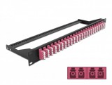 Delock 19 száloptikás csatlakozó panel 24 portos LC Quad ibolya