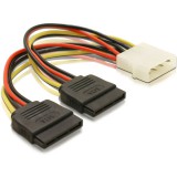 Delock 2 db 15 tűs SATA HDD  4 tűs apa (Molex) hálózati kábel, 16 cm
