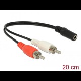 Delock 2 x RCA apa >1 x 3,5 mm jack kábel 20 cm (85806) (del85806)