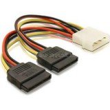 Delock 2 x SATA HDD - 4pin apa Molex hálózati kábel - 0,15m (DL60102)