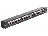 DeLock 24-port Patch Panel 1U Black  43295