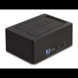 Delock 2x SATA HDD / SSD külső dokkoló fekete (64187) (DL64187)
