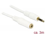 Delock 3.5 mm jack hosszabbító kábel 3m fehér (83769)