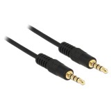 Delock 3,5 mm jack kábel (4 pin, fekete, 0,5 m)