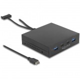 Delock 3,5" USB 3.2 Gen 2 előlapi panel 2 db Type-C + 2 db Type-A porttal (64057)