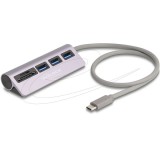 Delock 3 portos USB 5 Gbps hub beépített SD és Micro SD kártyaolvasóval, valamint USB Type-C  csatlakoztatóval