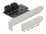 DeLock 4 port SATA PCI Express x1 Card Low Profile Form Factor 90010