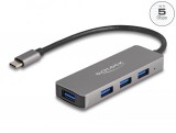 DeLock 4 Port USB 3.2 Gen 1 Hub with USB Type-C connector – USB Type-A ports on the side 63173