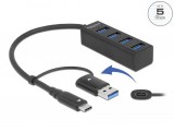DeLock 4 Port USB 3.2 Gen 1 Hub with USB Type-C or USB Type-A connector 63828