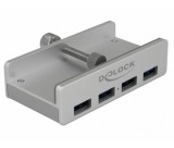 Delock 4 portos USB 3.0 külső hub rögzítőcsavarral