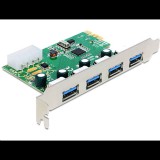 DeLock 4x USB 3.0 bővítő kártya PCI-E (89363) (89363)