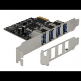 DeLock 4x USB 3.0 bővítő kártya PCI-E (90304) (DeLock 90304)