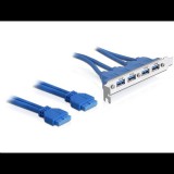 DeLock 4x USB 3.0 hátlapi kivezetés (82974) (82974)