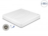 Delock 5G LTE MIMO antenna 2 x N anya 2,7 - 9,0 dBi irány, kültéri fali és állított elhelyezésre fehér