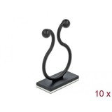 DeLOCK 60176 kábelrendező Padló Kábelhorog Fekete 10 db