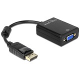 DeLOCK 61848 video átalakító kábel 0,125 M VGA (D-Sub) DisplayPort Fekete