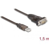 DeLOCK 62645 soros kábel Fekete 1,5 M USB A típus DB-9