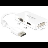 DeLock 62655 DisplayPort apa -> VGA / HDMI / DVI adapter fehér (62655)