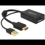 Delock 62667 HDMI-A - Displayport 1.2 adapter, audió funkcióval, fekete (62667)