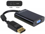 DeLOCK 65439 video átalakító kábel VGA (D-Sub) DisplayPort Fekete