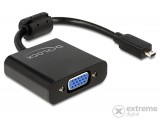 Delock 65513 adapter HDMI-micro D-dugós csatlakozó-VGA, fekete