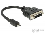 Delock 65563 HDMI mikro-D dugó - DVI 24+5 pol. aljzat átalakító, 20 cm kábel