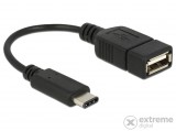 Delock 65579 USB kábel Type-C 2.0 dugó-USB 2.0 A, 15 cm, fekete