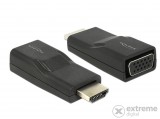 Delock 65655 adapter HDMI-dugós csatlakozó-VGA-csatlakozóhüvely, fekete