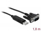 DeLOCK 66282 soros kábel Fekete 1,8 M RS-232 USB A típus
